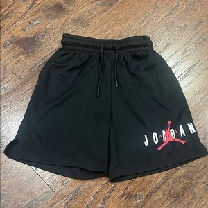 Jordan Men's Black Athletic Shorts with Red Logo
